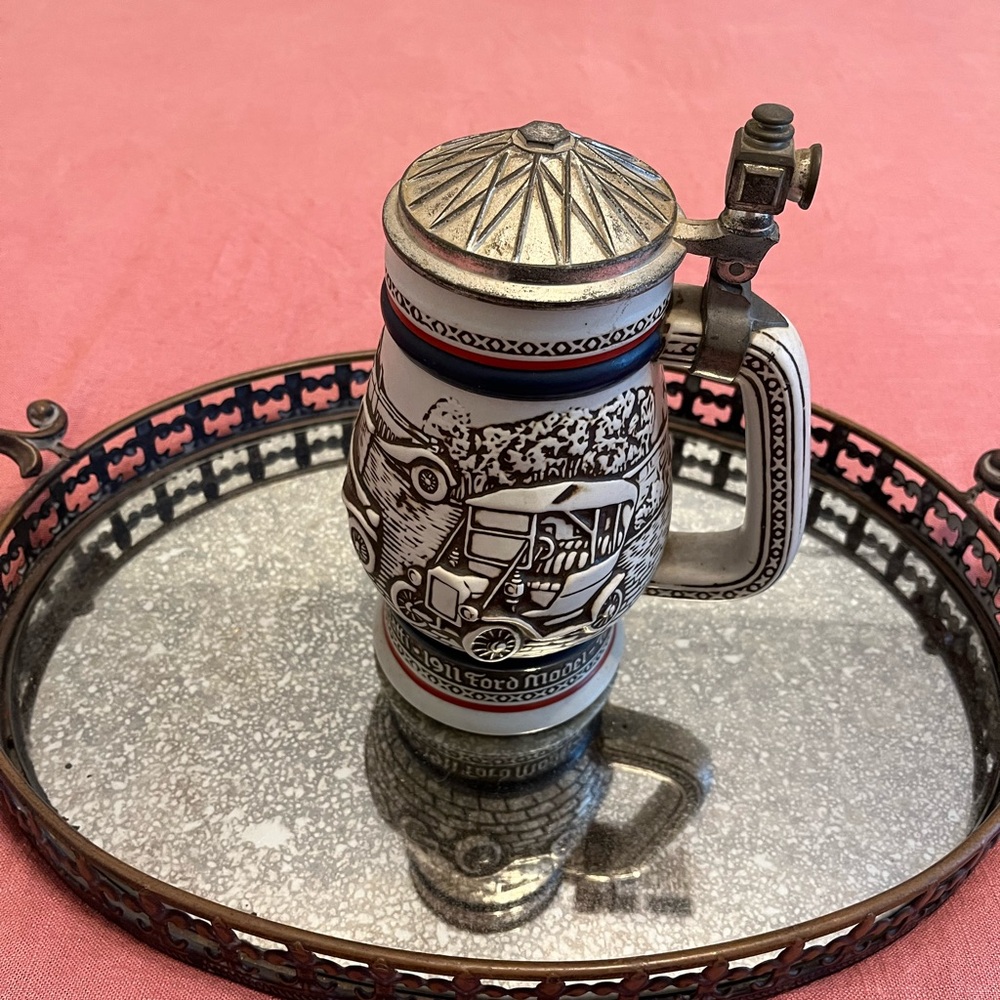 Avon Numbered Vintage Ceramic Beer Stein with Metal Lid